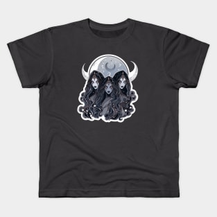 Triple Moon Goddess Kids T-Shirt